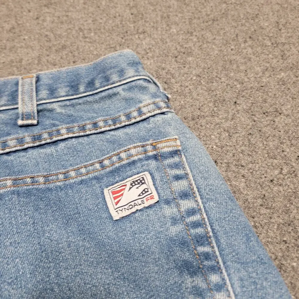 Tyndale Jeans Men 38x26*Flame Resistant FR Workwear Relaxed Broken In FRMC Denim